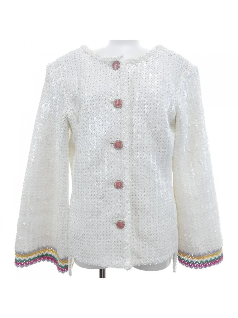 Chanel 22S Collarless Jacket White